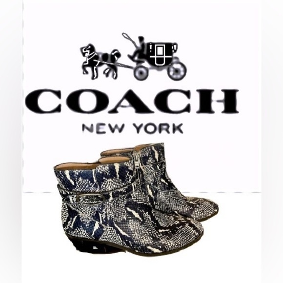 Coach Women’s Dylan Horse-And-Carriage Leather Booties Size 7.5  EUC - Picture 1 of 6